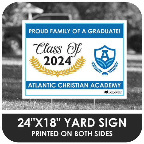 Atlantic Christian Academy School Logo Yard Sign - Modern Design